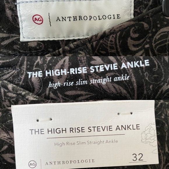 NWT AG x Anthropologie Velvet High Rise Stevie Ankle Skinny Jean brown black 32 - Picture 11 of 16